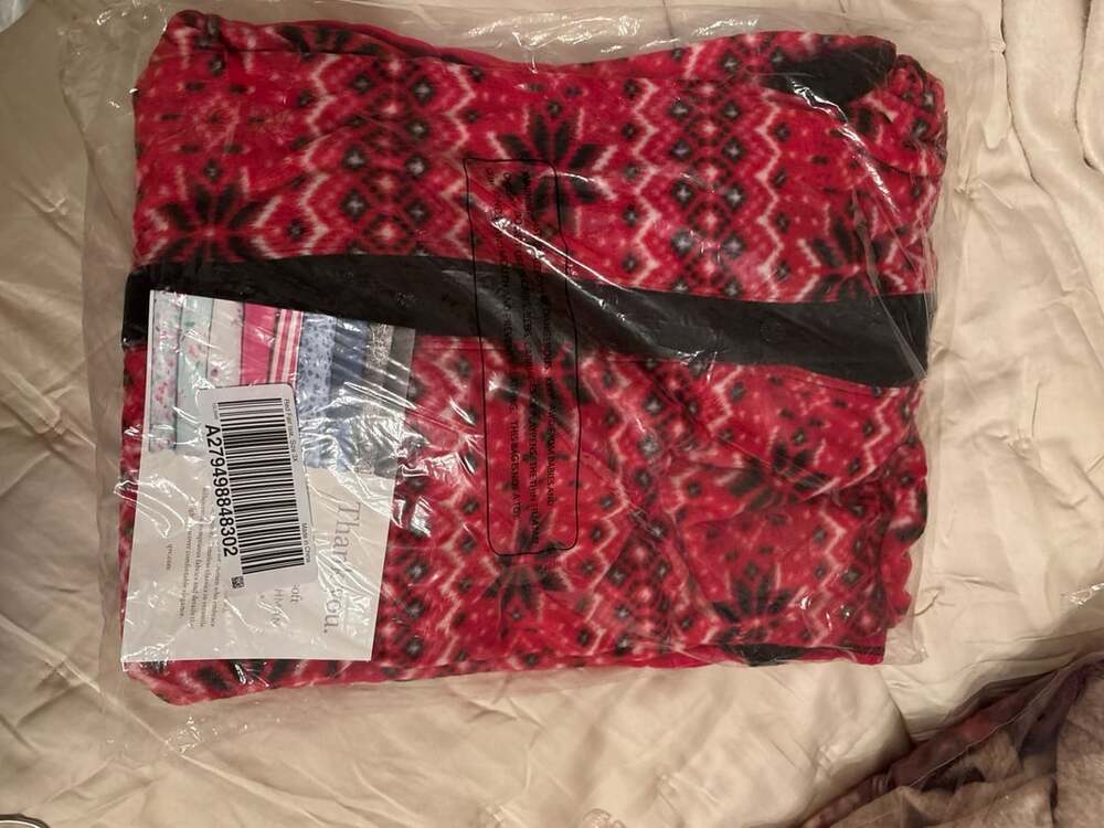 QVC Red Fair Isle Fleece Pajama Pants Size 3X